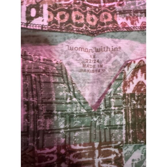 Woman Within Women's Plus Size Print Patchwork Knit Tunic  size 1X 22/24 nwt - Picture 5 of 6